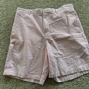Vineyard Vines Men’s Size 34 Pink Seersucker Shorts Classic Preppy Summer Style